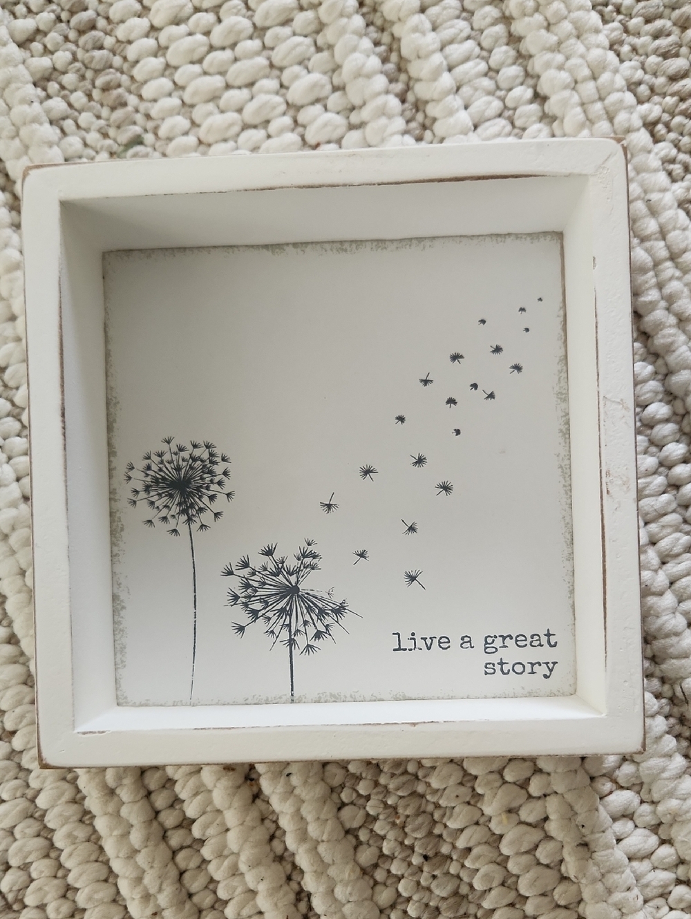 Hobby Lobby White Wall Frame with Black Dandelion Design